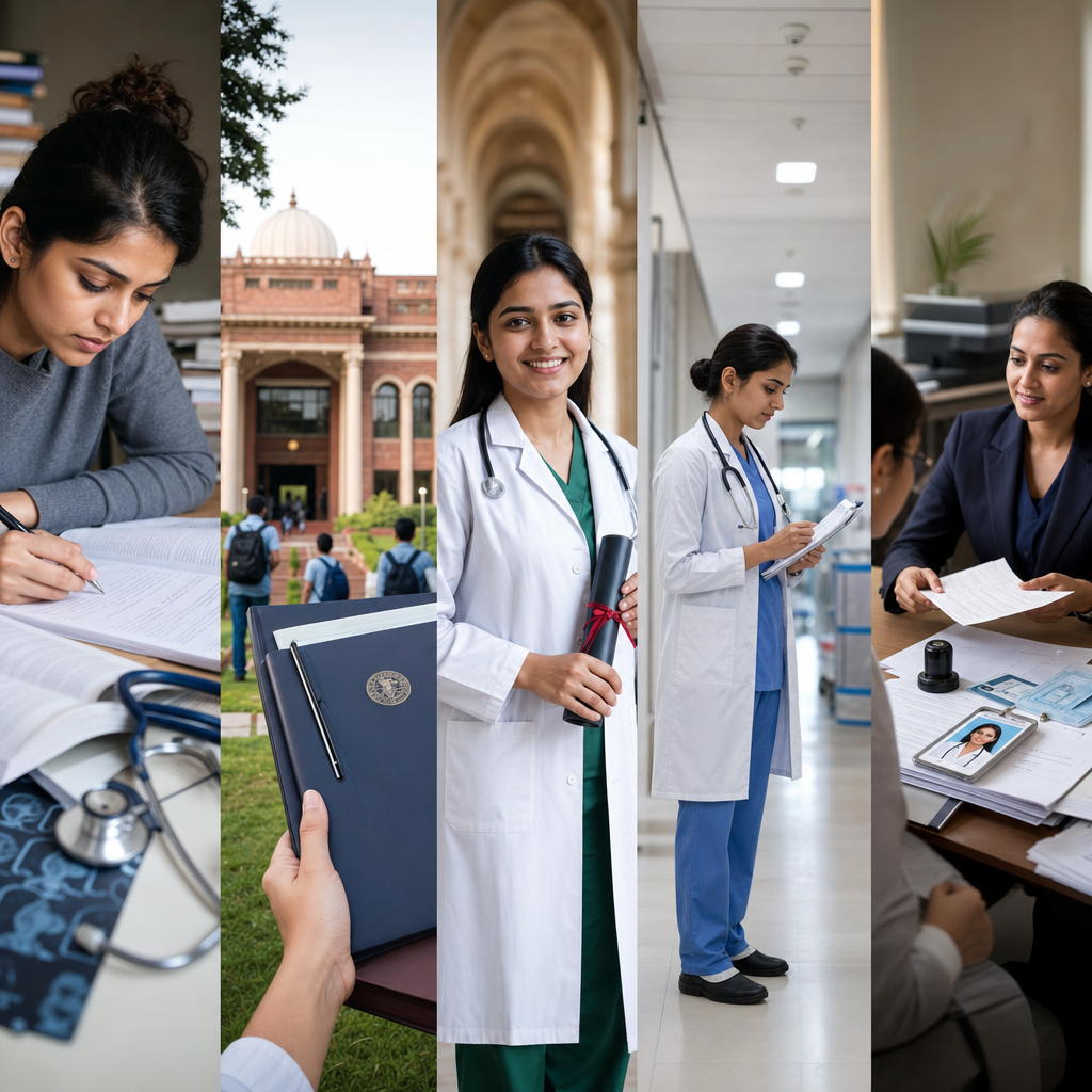 Infographic summarizing the full journey — NEET to ERPM registration