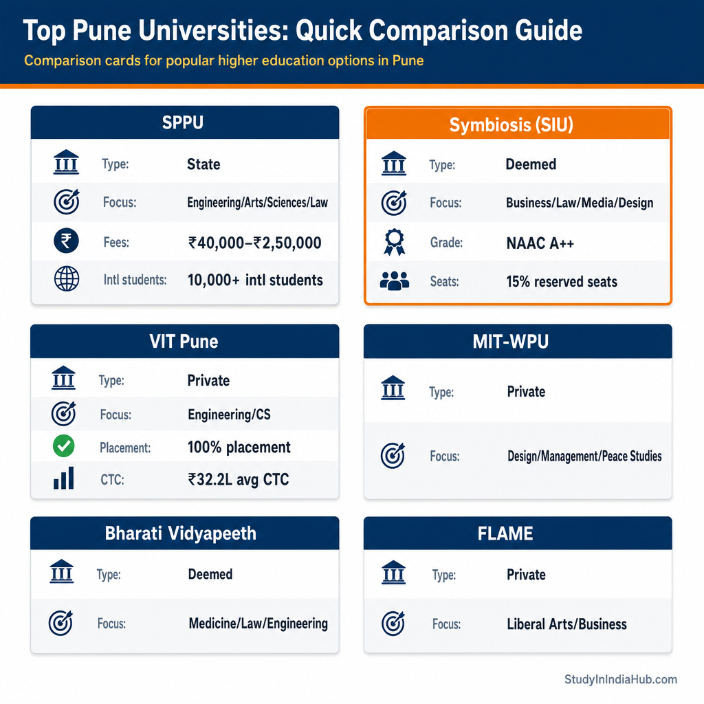 StudyInIndiaHub.com — Top Pune Universities: Quick Comparison Guide